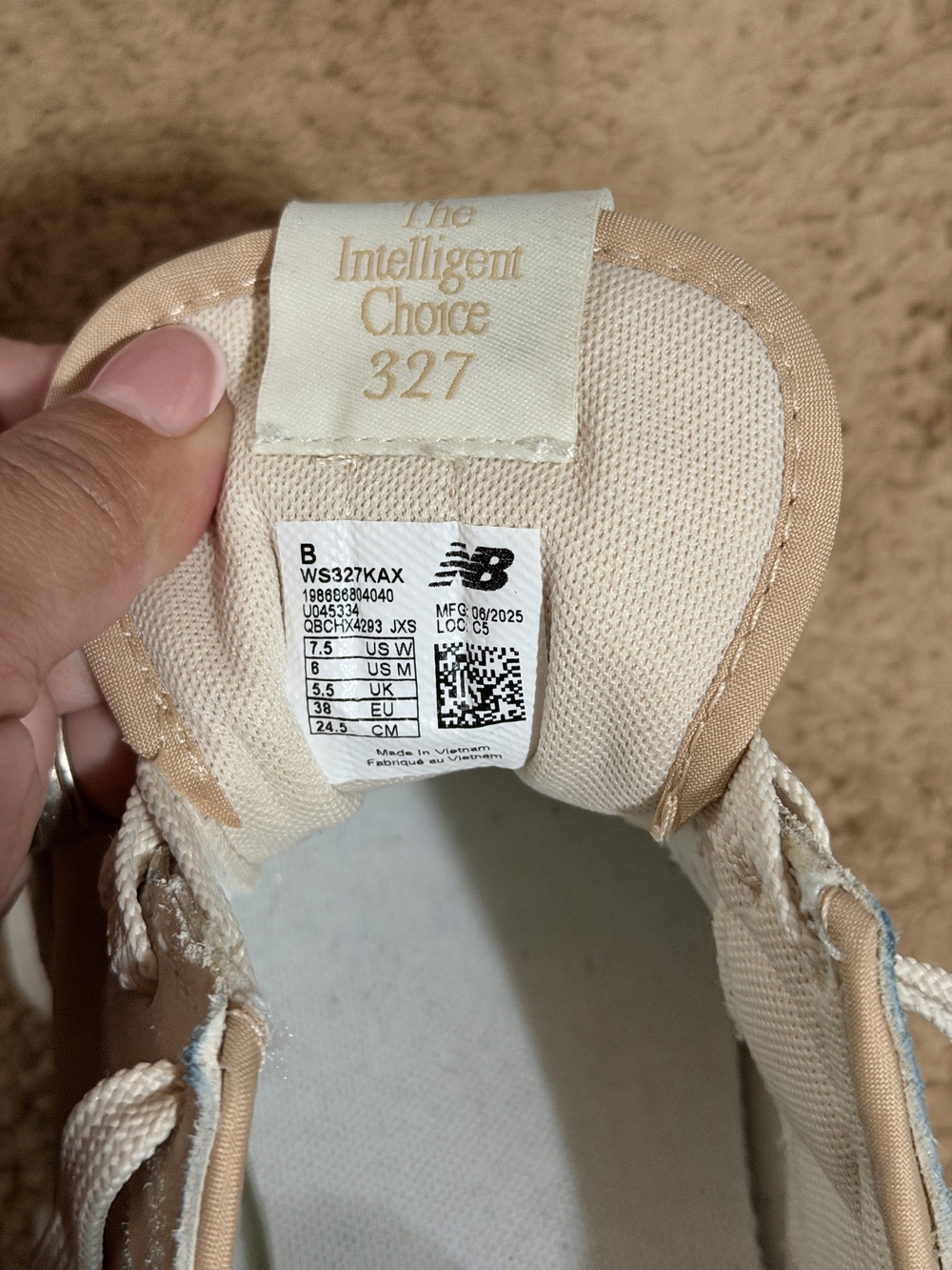 New Balance Women's 327 Sneakers in Cream and Tan